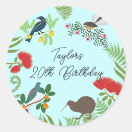 Neuseeland Bird Birthday Runder Aufkleber