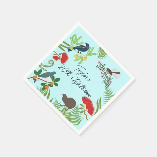 Neuseeland Bird Birthday Serviette (Ecke)