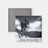 Neuseeland, Cape Reinga BW (Kühlschrankmagnet) Magnet (Vorderseite/Rückseite)