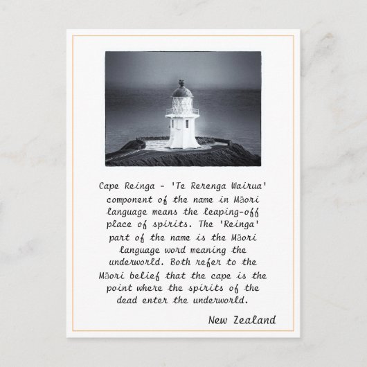 Neuseeland - Cape Reinga Lighthouse / Maori tree Postkarte (Vorderseite)