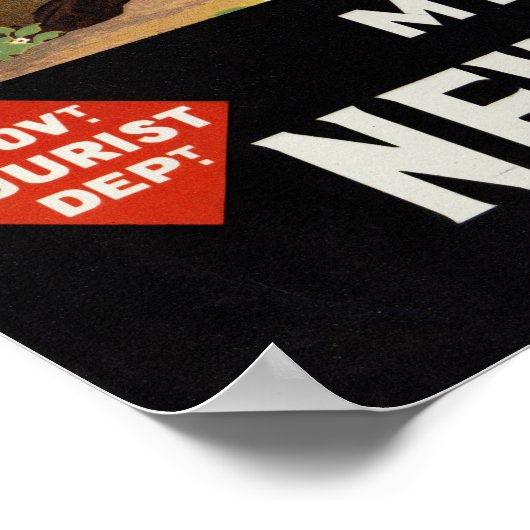 Neuseeland - Cook Vintage Poster restauriert (Ecke)