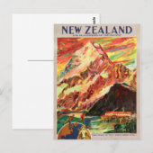 Neuseeland - Cook Vintage Travel Poster Postkarte (Vorne/Hinten)