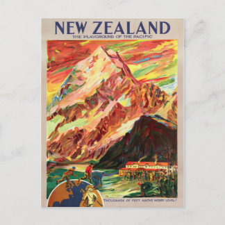 Neuseeland - Cook Vintage Travel Poster Postkarte