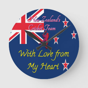 Neuseeland Cricket-Team: Liebe aus meinem Herzen K Runde Wanduhr