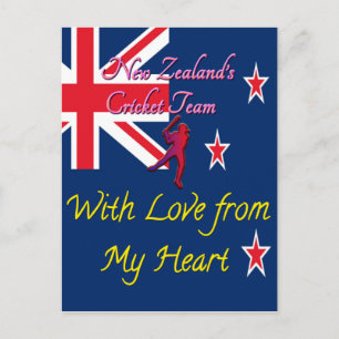Neuseeland Cricket Team Liebe aus meiner Kunst im  Postkarte