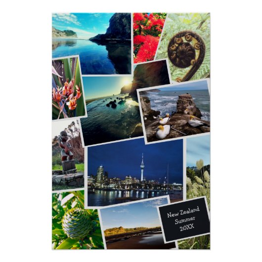 Neuseeland Custom Foto Collage Poster (Vorderseite)