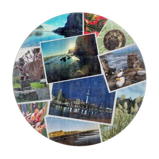 Neuseeland Custom Foto Collage Schneidebrett (Vorderseite)