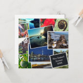 Neuseeland Custom Foto Collage Square Card Karte (Vorderseite/Rückseite Beispiel)