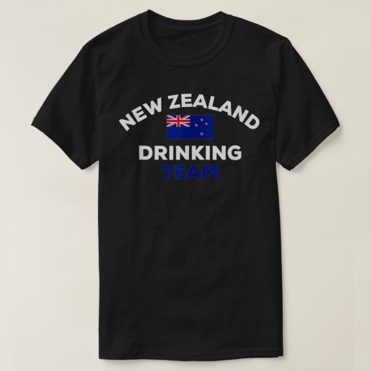 Neuseeland Drink Team Flag Funny Beer Party  T-Shirt (Design vorne)