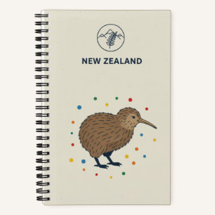 Neuseeland-Erbe & Kiwi-Vogel-Bergfoto Notizblock