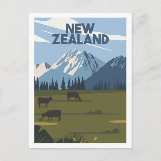 Neuseeland Famous Travel Place Illustration Postkarte (Vorderseite)