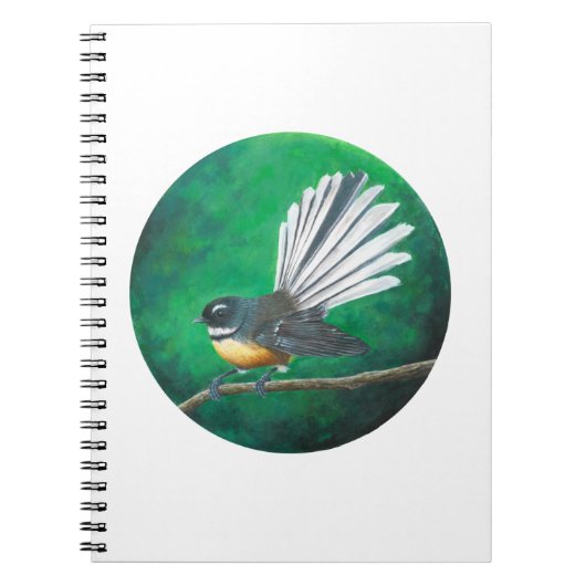 Neuseeland fantail bird (piwakawaka) - Notebook Notizblock (Vorderseite)