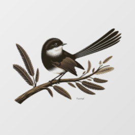 Neuseeland Fantail Window Cling Decal Fensteraufkleber