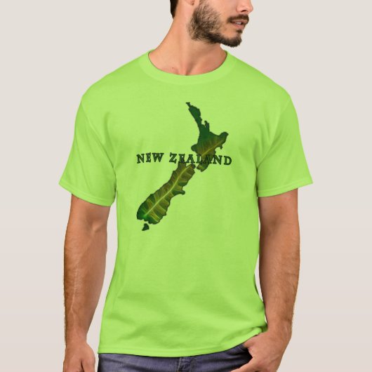Neuseeland-Farn-Karten-T - Shirt (Vorderseite)