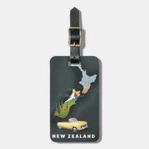 Neuseeland Ferien Reiseplakat Gepäckanhänger
