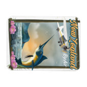 Neuseeland Fischen Reiseplakat Magnet (Horizontal)