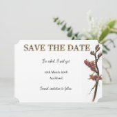 Neuseeland Flachs Blüten Save the Date (Stehend Vorderseite)