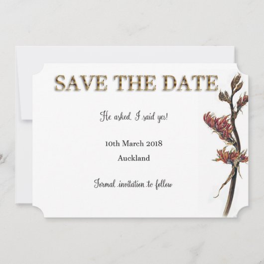 Neuseeland Flachs Blüten Save the Date (Vorderseite)