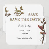 Neuseeland Flachs Blüten Save the Date (Vorne/Hinten)