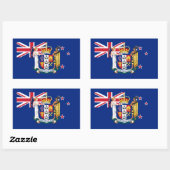 Neuseeland - Flag & Coat of Arms Rechteckiger Aufkleber (Blatt)