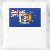 Neuseeland - Flag & Coat of Arms Rechteckiger Aufkleber (Tasche)