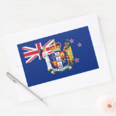 Neuseeland - Flag & Coat of Arms Rechteckiger Aufkleber (Umschlag)