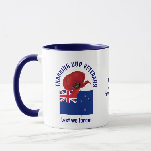 Neuseeland Flag DANK YOU VETERANS Tasse (Links)