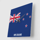Neuseeland Flag Dazzzling Patriotic Quadratische Wanduhr (Winkel)