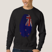 Neuseeland Flag Fingerprint Dna Neuseeländer Sweatshirt (Vorderseite)
