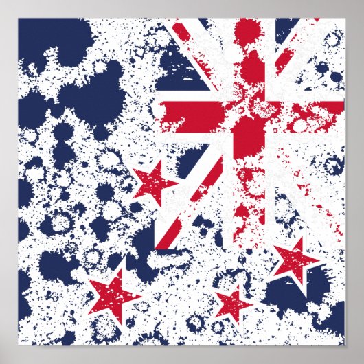Neuseeland FLAG KCALIMA Effekt von Masanser Poster (Vorne)
