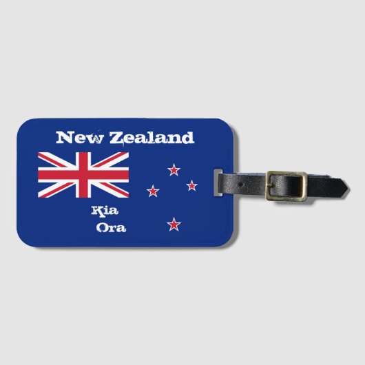 Neuseeland Flag & Kia Ora Gepäck / Neuseeland Gepäckanhänger (Vorderseite (Horizontal))