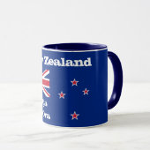 Neuseeland Flag & Kia Ora Kaffee Tasse / Zealand (VorderseiteRechts)