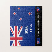 Neuseeland Flag & Kia Ora Puzzle / Seeland Reise (Vertikal)