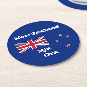 Neuseeland Flag & Kia Ora Untersetzer / Neuseeland