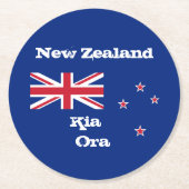 Neuseeland Flag & Kia Ora Untersetzer / Neuseeland (Vorderseite)