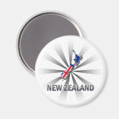 Neuseeland Flag Map 2.0 Magnet (Vorderseite/Rückseite)