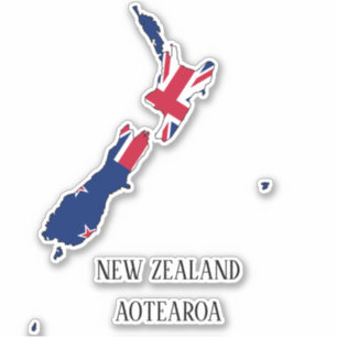 Neuseeland Flag Map Aufkleber