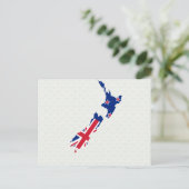 Neuseeland Flag Map in voller Größe Postkarte (Stehend Vorderseite)
