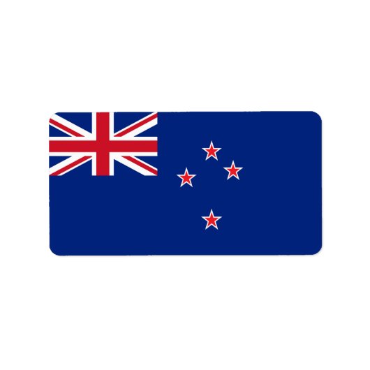 Neuseeland-Flagge Adressaufkleber (Vorne)