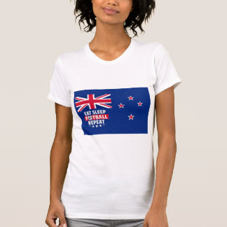 Neuseeland-Flagge | Essen Schlafen Fußball Wiederh T-Shirt