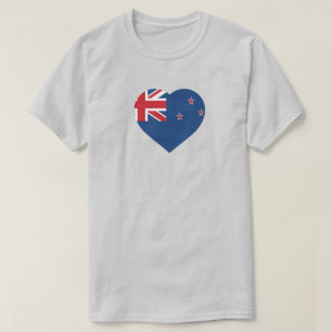 Neuseeland-Flagge Herz T-Shirt