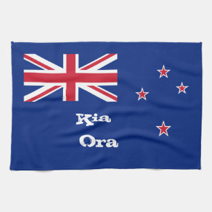 Neuseeland Flagge & Kia Ora Party, Sport / Zealand Geschirrtuch