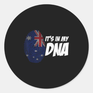 Neuseeland-Flagge Kiwi-Fingerabdruck-Geschenk Neus Runder Aufkleber