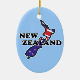 Neuseeland-Flagge Kiwi-Weihnachtsanhänger Keramik Ornament