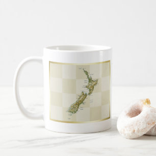 Neuseeland-Flagge + Landkarte-Mug Kaffeetasse
