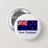 Neuseeland-Flagge mit Namen Button (Vorne & Hinten)
