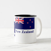 Neuseeland-Flagge mit Namen Zweifarbige Tasse (VorderseiteRechts)
