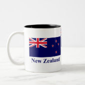 Neuseeland-Flagge mit Namen Zweifarbige Tasse (Links)