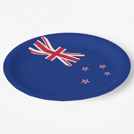 Neuseeland-Flagge Pappteller (Schrägansicht)