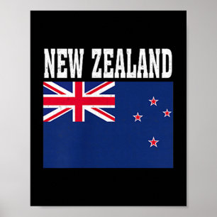 Neuseeland-Flagge patriotische nationale Wurzeln S Poster